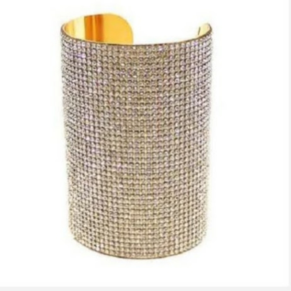 Gold Rhinestone Crystal Cuff - Picture 2 of 2